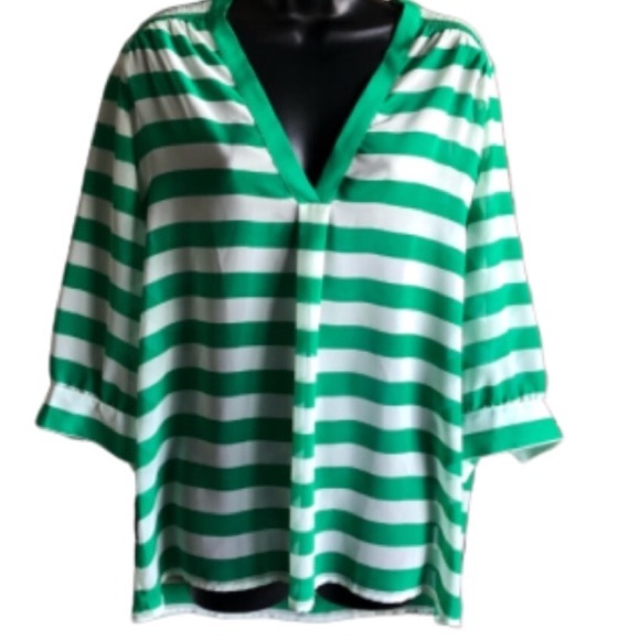 Ann Taylor Tops - Ann Taylor Striped V-Neck Blouse